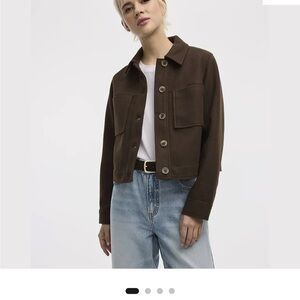 Short Shacket with Pockets - Dark Brown